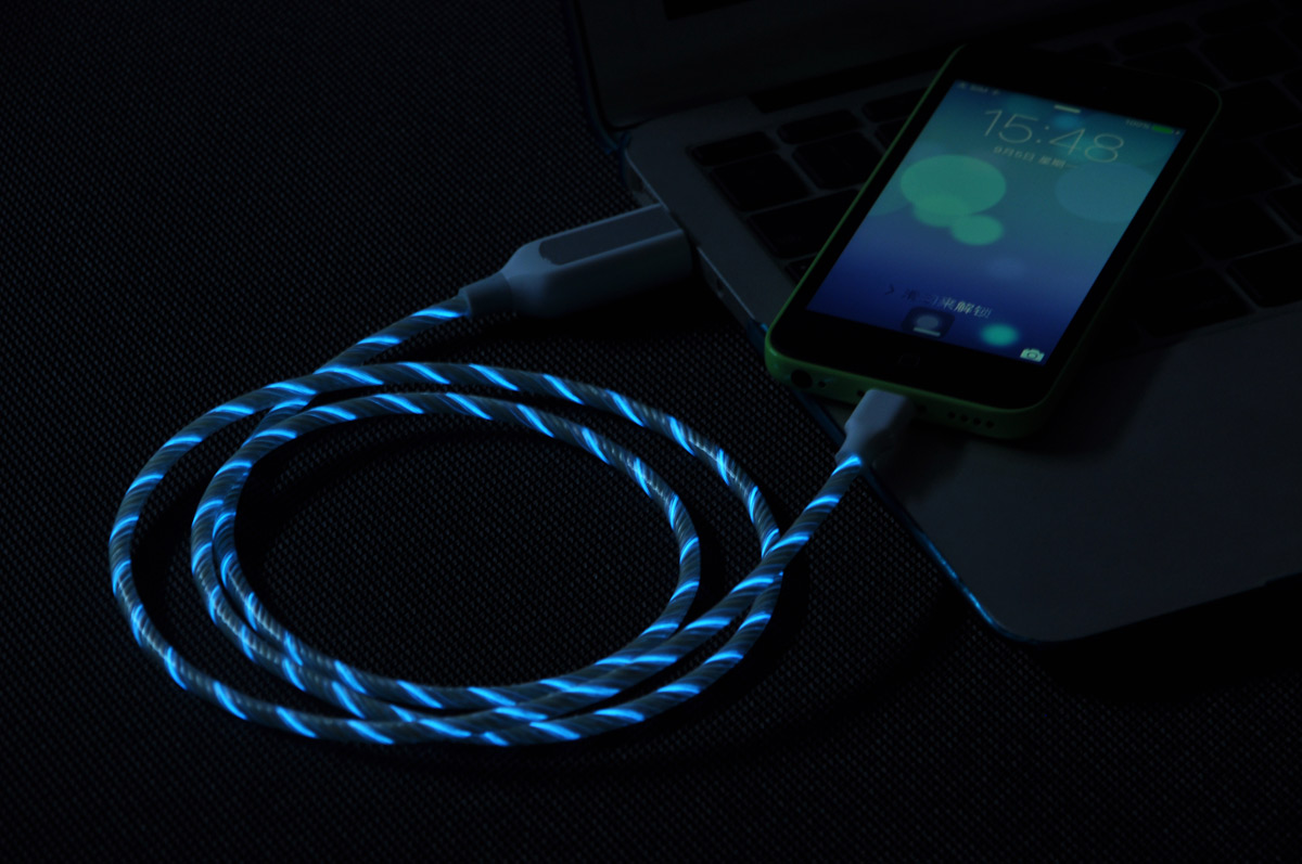 EL Visible Light  Micro USB Flowing Round Cable