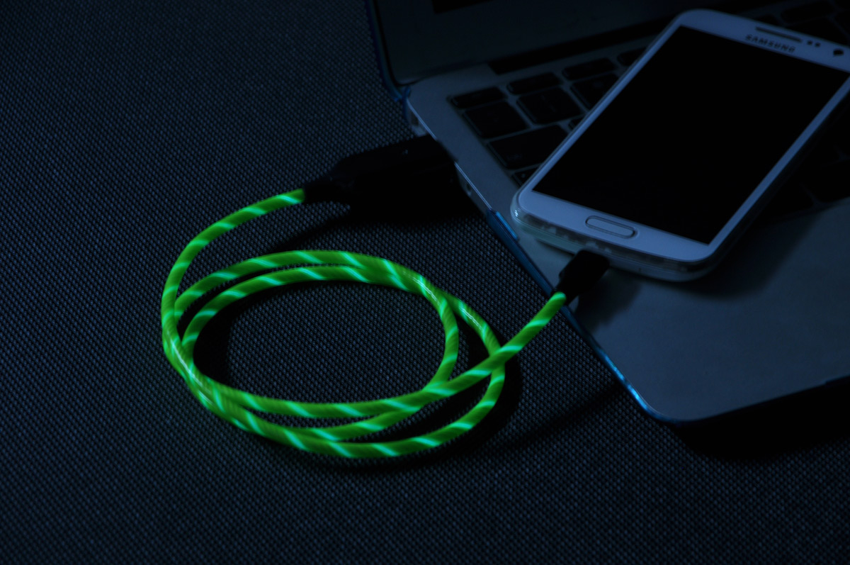EL Visible Light  Micro USB Flowing Round Cable