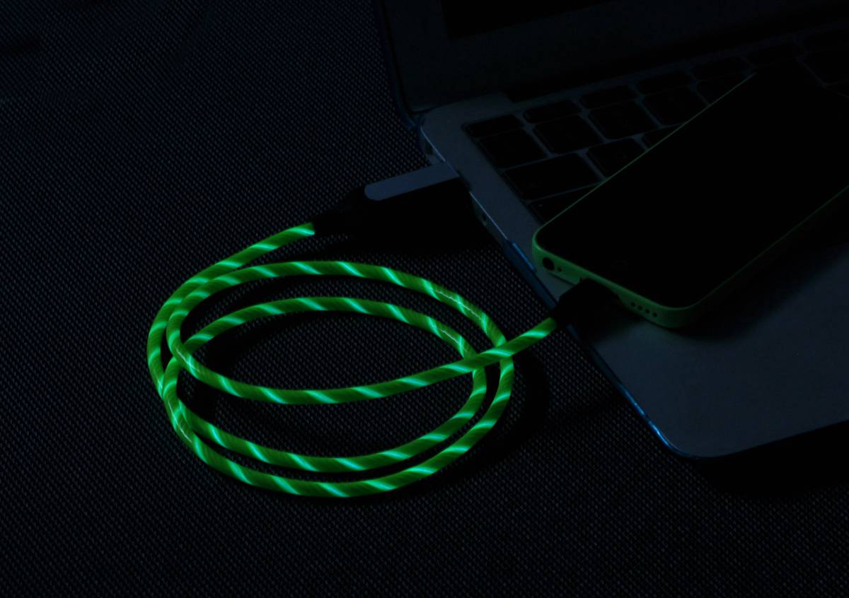 EL Visible Light 8 Pin Lightning USB Flowing  Round Cable