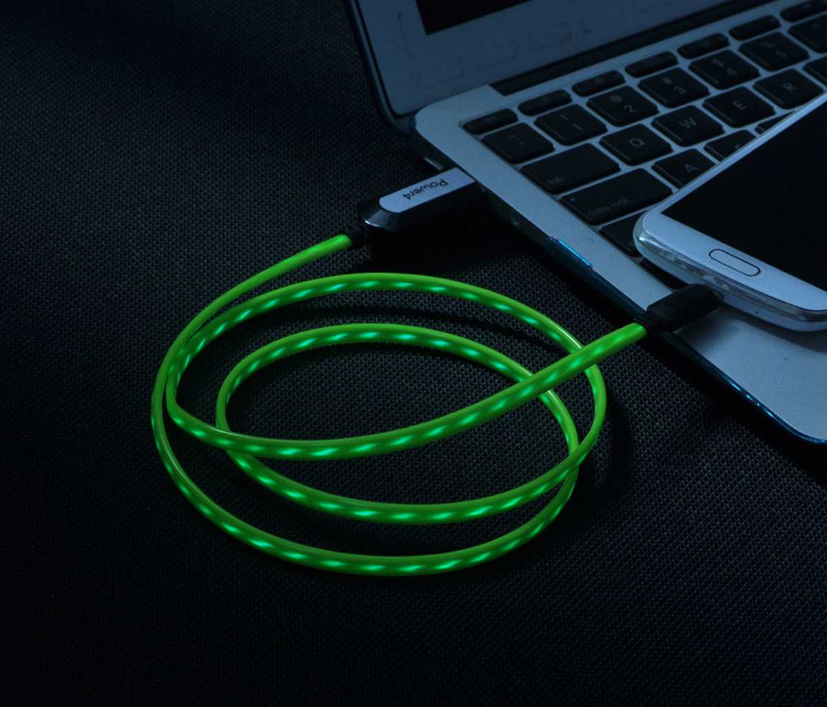 EL Visible Micro USB Flowing Flat Cable