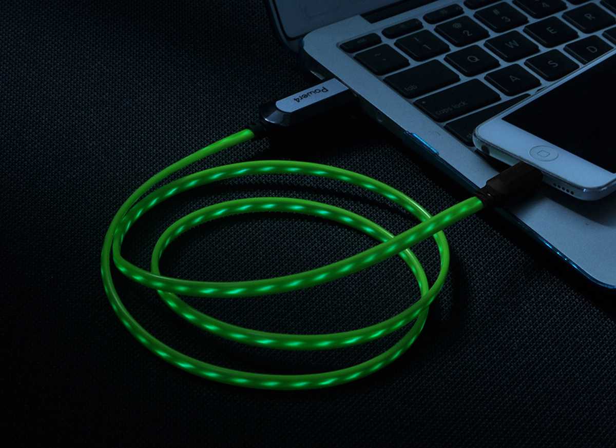 EL Visible 8 Pin Lightning USB Flowing  Flat Cable