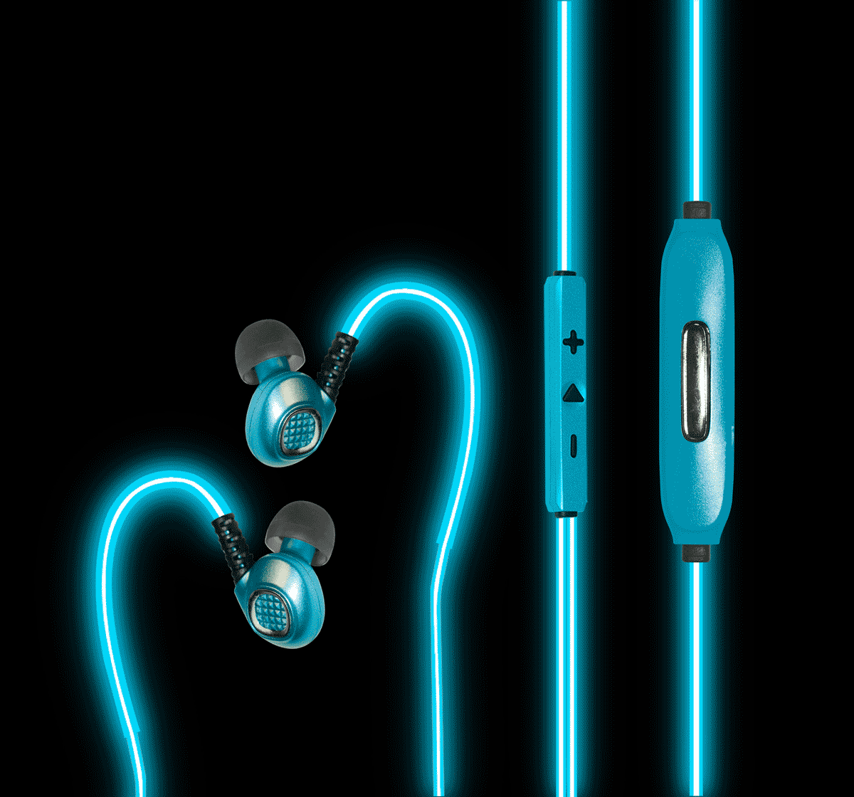 EL Glowing Light Sports Earphone with MIC