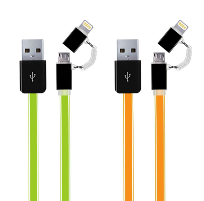 2 in 1 Lightning to Micro USB Flat Cable WPL035
