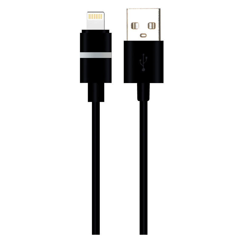  MFI 8 Pin Lightning to USB Round Cable with LED colorful Light WPL039