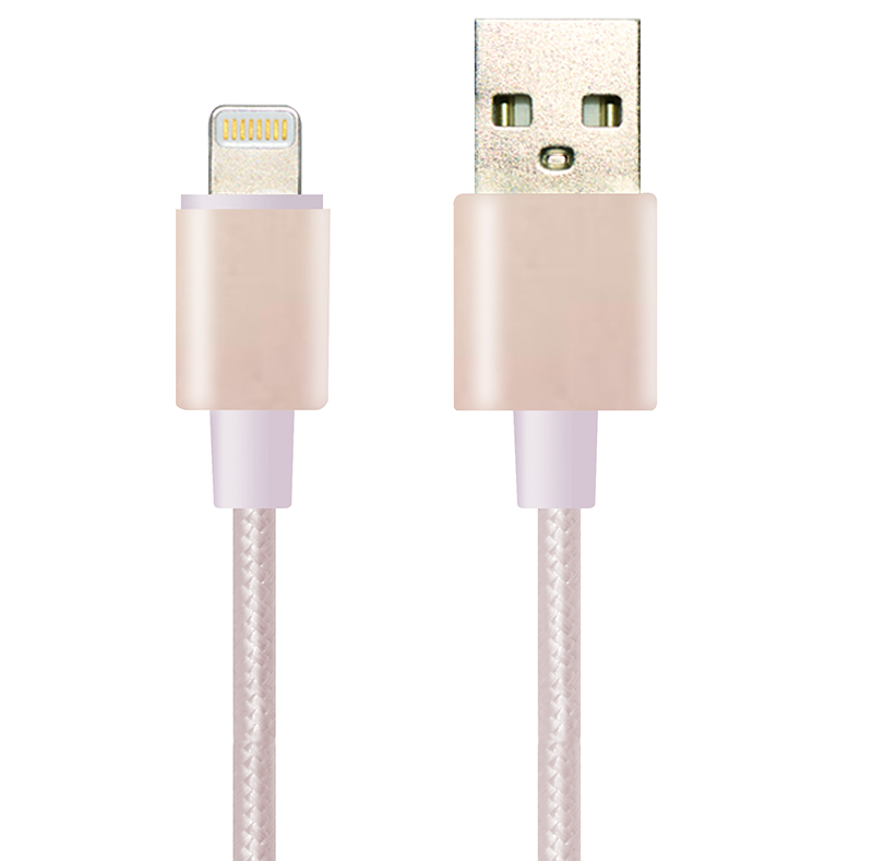 Fabric Braided Lightning to USB Cable with Metal Connector PQT13