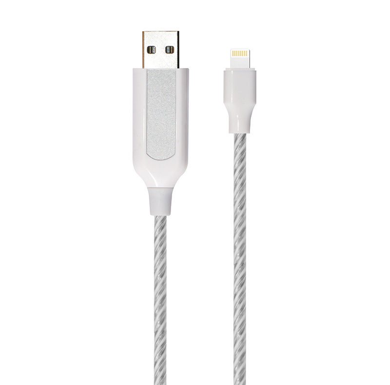 EL Visible Light 8 Pin Lightning USB Flowing  Round Cable LR002