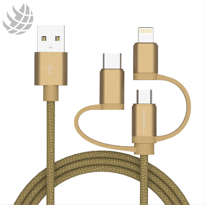 3 in 1 Type -C /Lightning /Micro USB Charging Cable -Sync/Charge for Apple and Android