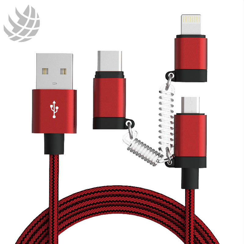 3 in 1 Type -C /Lightning /Micro USB Phone Charger Charging Cable for Apple iPone and Android device