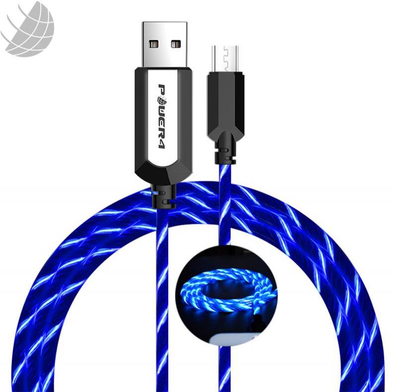 EL Visible Micro USB Flowing Round Cable LD001