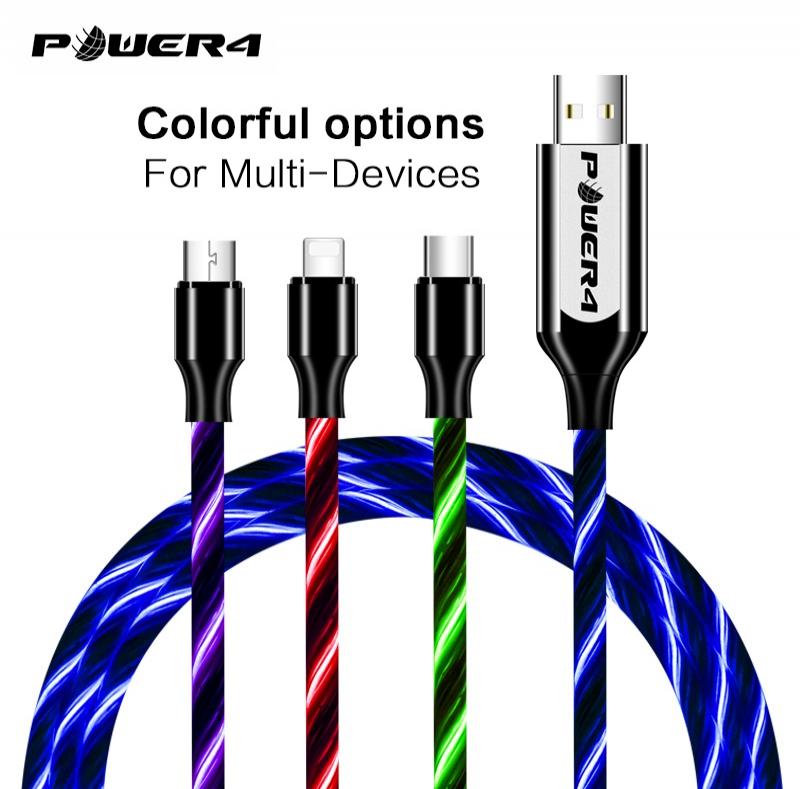 Young popular fashion luminous atmosphere lights shine iPhone fast charging cable