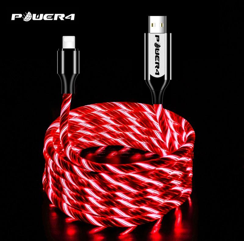 Light up iphone charger usb cable for lightning fast charging PVC high quility usb