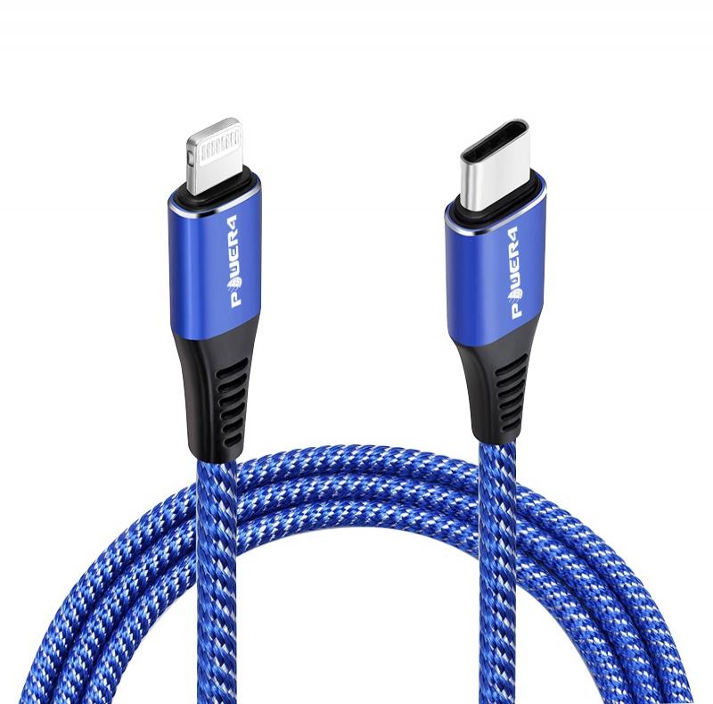 nylon braided mobile charger cable pd fast charging protector iphone usb-c to lightning cables