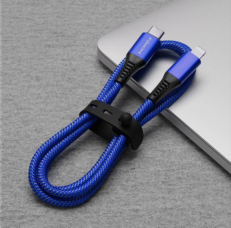 best iphone type c to lightning charger blue nylon braided new mfi pd cable